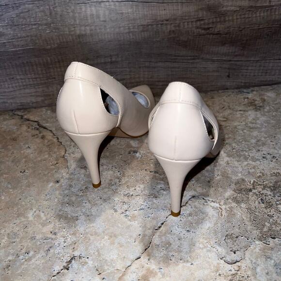 Coutgo Cut Out Pumps High Heel Stiletto Pointed Toe Dress Shoes Sz 8.5 Nude - Picture 4 of 16